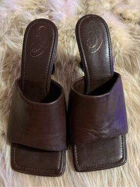 Sam Edelman Brown Leather Slide Mules size 10